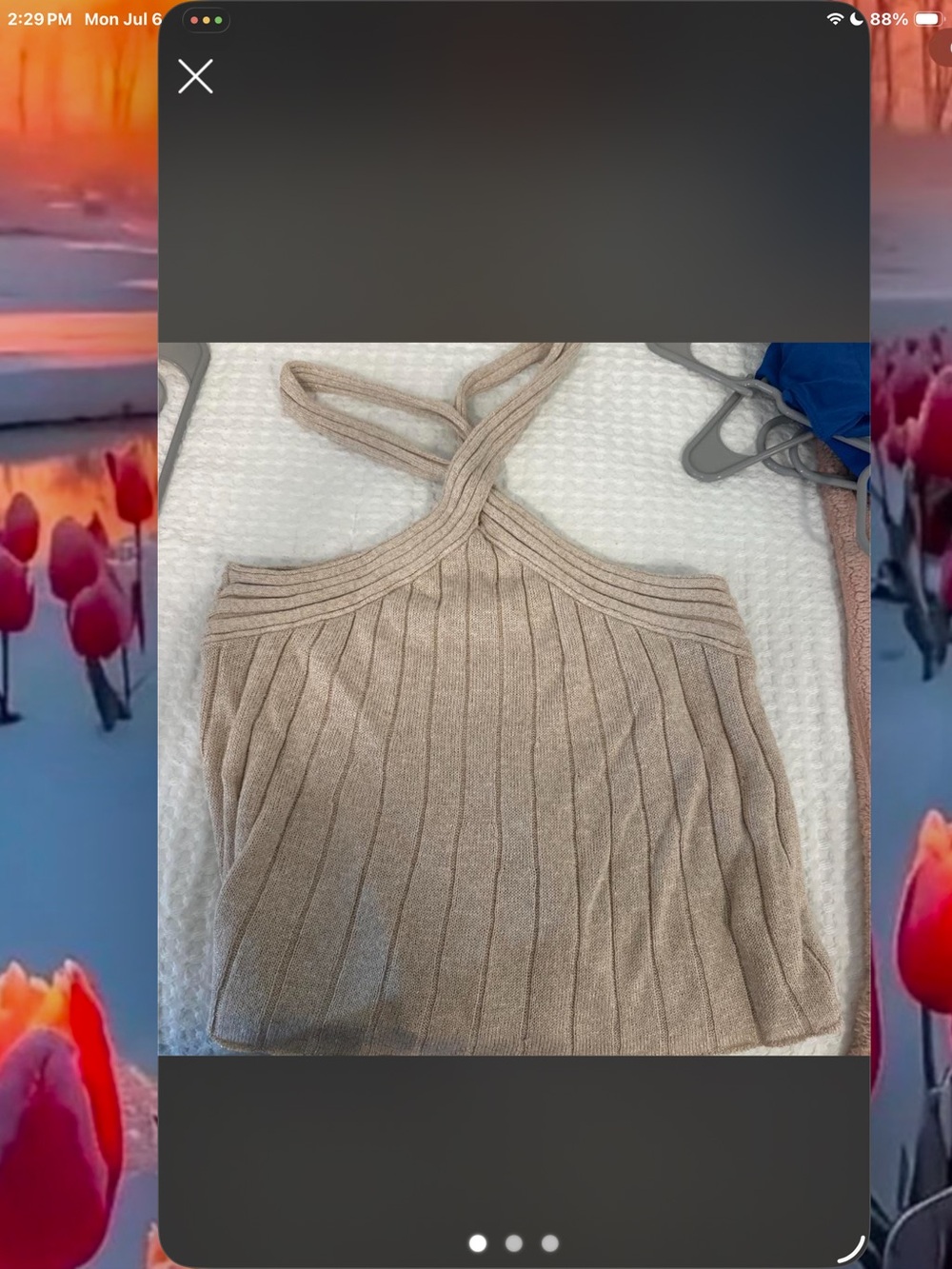 Moth “Meeks “Ribbed Cross‑Halter Tank Top M - Picture 4 of 5